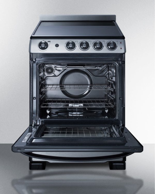 Summit 24" Wide Electric Smooth-Top Range in Stainless Steel - REX2451SSRT - Image 6