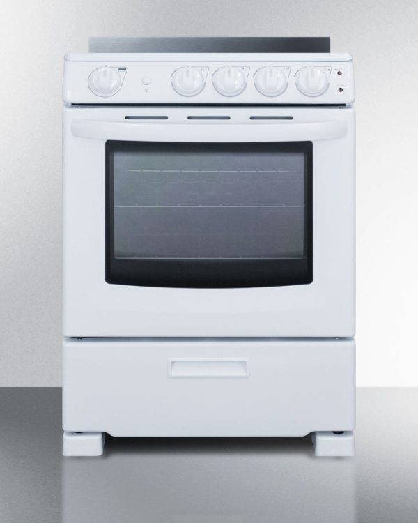 Summit 24" Wide Electric Smooth-Top Range in White - REX2421WRT - Image 2