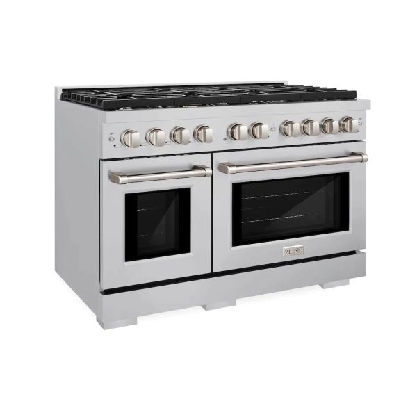 ZLINE 48 in. 6.7 cu. ft. 8 Burner Double Oven Gas Range in Stainless Steel - SGR48