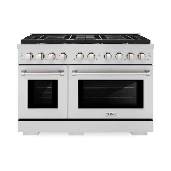 ZLINE 48 in. 6.7 cu. ft. 8 Burner Double Oven Gas Range in Stainless Steel - SGR48 - Image 4