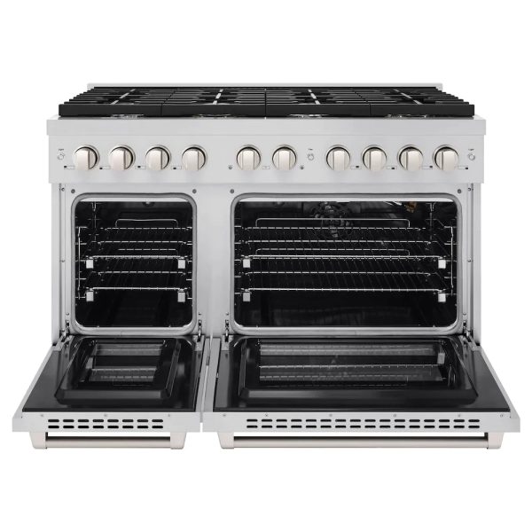 ZLINE 48 in. 6.7 cu. ft. 8 Burner Double Oven Gas Range in Stainless Steel - SGR48 - Image 5