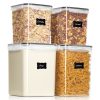 Airtight Storage Canisters, Vtopmart 4 Pcs Large Food Storage Container for Flour, Sugar