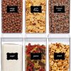 Airtight Food Storage Containers, Vtopmart 6 Pieces Medium BPA Free Plastic Canister with Easy Lock Lids, for Kitchen Pantry Organization and Storage, Include 24 Labels