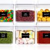 Airtight Food Storage Containers, Vtopmart 6 Pieces Mini BPA Free Plastic Containers with Easy Lock Lids, for Kitchen Pantry Organization and Storage, Include 24 Labels