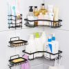Vtopmart Corner Shower Caddy Organizer, 5 Pack shower shelves, No Drilling Adhesive, Wall Mounted Bathroom Organizer, Black