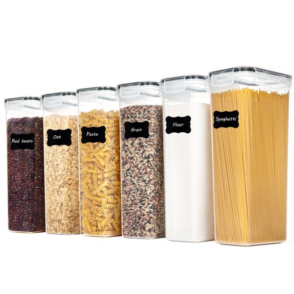 Vtopmart Airtight Food Storage Containers with Lids, 6PCS Plastic Spaghetti Container, 2.8L