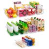 Vtopmart Set of 10 Fridge Organizer, Refrigerator Organizing Bins with Handles, BPA-Free Clear Plastic Fridge Storage Containers
