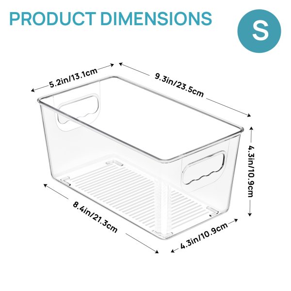 Vtopmart Clear Plastic Storage Bins, 4 Pack Small Pantry Organizer Bins with Handle for Kitchen, Freezer,Cabinet,Closet Organization and Storage - Image 2