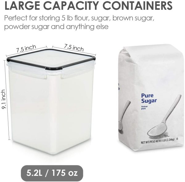 Vtopmart Large Food Storage Containers 5.2L / 176oz, Black - Image 2