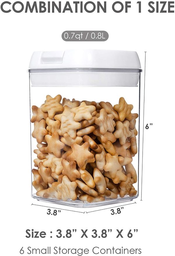 Airtight Food Storage Containers, Vtopmart 6 Pieces Small BPA Free Plastic Cereal Containers with Easy Lock Lids,for Kitchen Pantry Organization and Storage,Include 24 Labels - Image 2