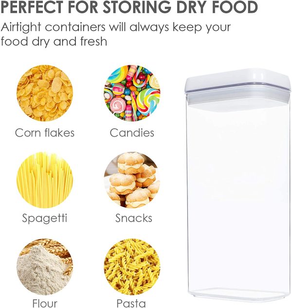 Airtight Food Storage Containers, Vtopmart 4 Pieces Large BPA Free Plastic Spaghetti Containers with Easy Lock Lids, for Kitchen Pantry Organization and Storage, Include 24 Labels - Image 3