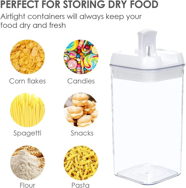 Airtight Food Storage Containers, Vtopmart 6 Pieces Medium BPA Free Plastic Canister with Easy Lock Lids, for Kitchen Pantry Organization and Storage, Include 24 Labels - Image 3