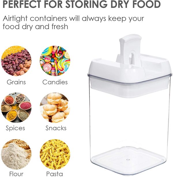 Airtight Food Storage Containers, Vtopmart 6 Pieces Small BPA Free Plastic Cereal Containers with Easy Lock Lids,for Kitchen Pantry Organization and Storage,Include 24 Labels - Image 3