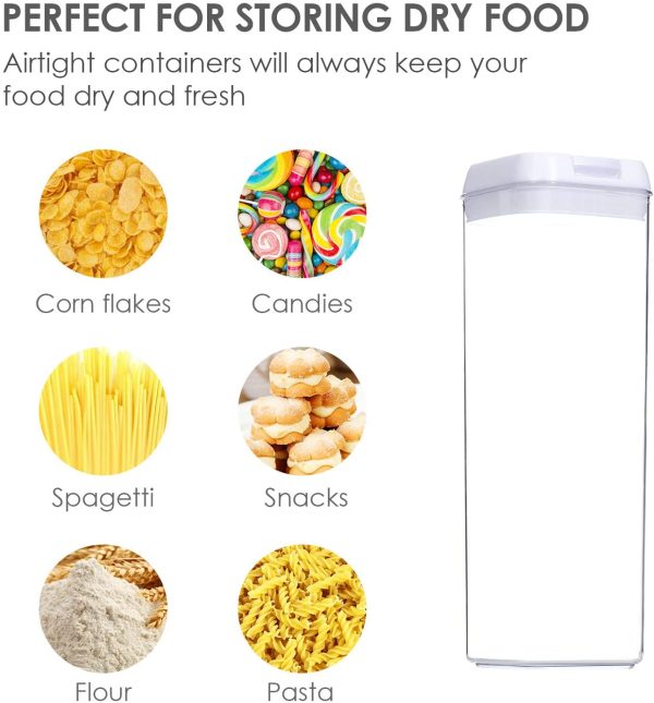 Airtight Food Storage Containers, Vtopmart 4 Pieces BPA Free Plastic Spaghetti Containers with Easy Lock Lids, for Kitchen Pantry Organization and Storage, Include 24 Labels - Image 5