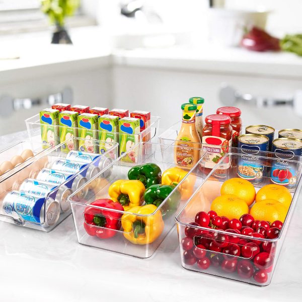 Vtopmart Set of 10 Fridge Organizer, Refrigerator Organizing Bins with Handles, BPA-Free Clear Plastic Fridge Storage Containers - Image 3