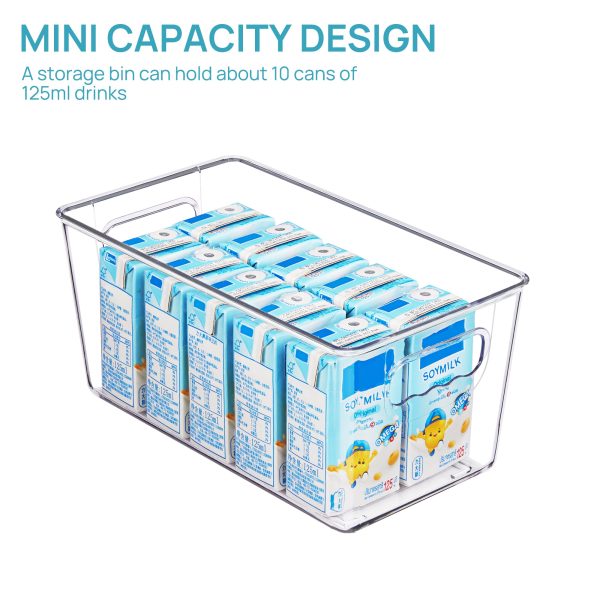 Vtopmart Clear Plastic Storage Bins, 4 Pack Small Pantry Organizer Bins with Handle for Kitchen, Freezer,Cabinet,Closet Organization and Storage - Image 4