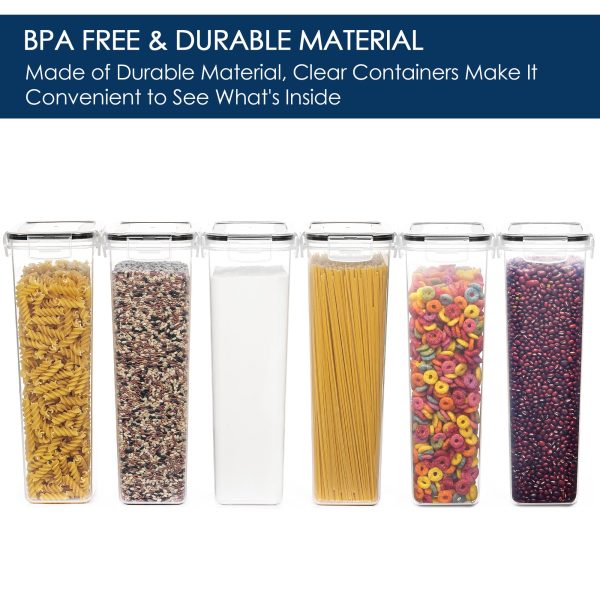 Vtopmart Airtight Food Storage Containers with Lids, 6PCS Plastic Spaghetti Container, 2.8L - Image 4