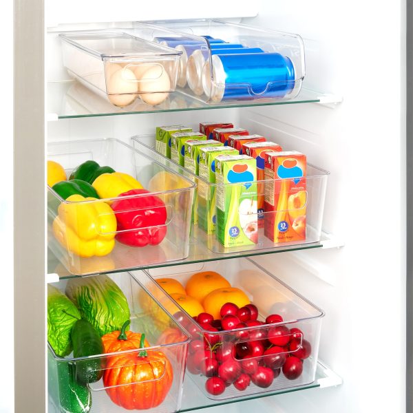 Vtopmart Set of 10 Fridge Organizer, Refrigerator Organizing Bins with Handles, BPA-Free Clear Plastic Fridge Storage Containers - Image 4