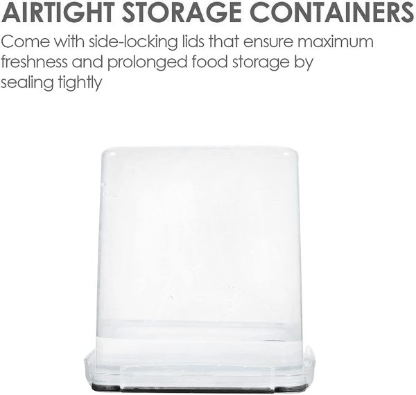 Vtopmart Food Storage Containers 2.5L / 84.5oz, 4 Pieces BPA Free Plastic Airtight Food Storage Containers for Flour, Sugar, Baking Supplies, with 4 Measuring Spoons and 24 Labels,Black - Image 3