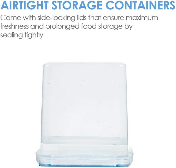 Food Storage Containers 2.5L / 84.5oz, Vtopmart 4 Pieces BPA Free Plastic Airtight Food Storage Containers for Flour, Sugar, Baking Supplies, with 4 Measuring Spoons and 24 Labels,Blue - Image 4