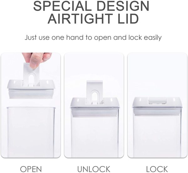Airtight Food Storage Containers, Vtopmart 7 Pieces BPA Free Plastic Cereal Containers with Easy Lock Lids, for Kitchen Pantry Organization and Storage, Include 24 Labels - Image 6