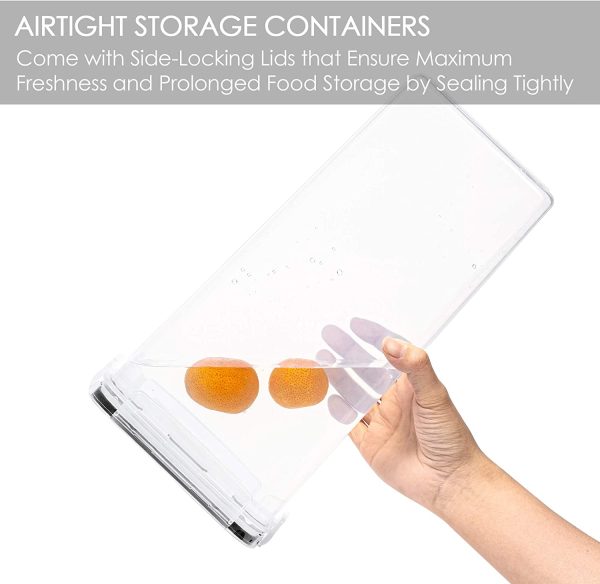 Vtopmart Airtight Food Storage Containers With Lids, 4 PCS 2.8L Pasta Containers for Pantry Organization and Storage, BPA Free Kitchen Storage Containers for Spaghetti, Flour, Sugar and Noodles, Black Visit the Vtopmart Store - Image 3