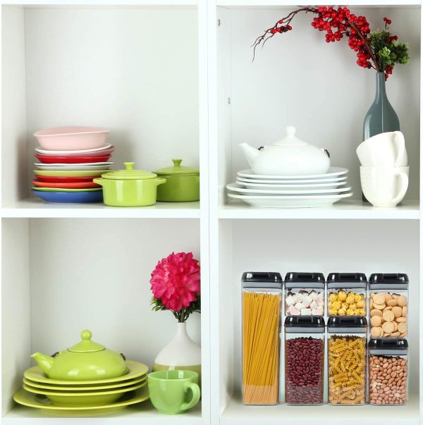 Airtight Food Storage Containers, Vtopmart 7 Pieces BPA Free Plastic Cereal Containers with Easy Lock Lids, for Kitchen Pantry Organization and Storage, Include 24 Labels,Black - Image 7