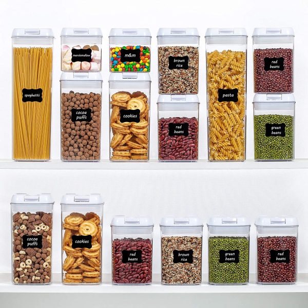 Airtight Food Storage Containers, Vtopmart 7 Pieces BPA Free Plastic Cereal Containers with Easy Lock Lids, for Kitchen Pantry Organization and Storage, Include 24 Labels - Image 3
