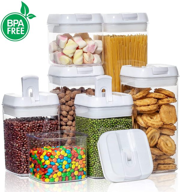 Airtight Food Storage Containers, Vtopmart 7 Pieces BPA Free Plastic Cereal Containers with Easy Lock Lids, for Kitchen Pantry Organization and Storage, Include 24 Labels - Image 5