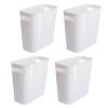 Vtopmart 4 Pack Plastic Small Trash Can, 1.5 Gallon/5.7 L Office Trash Can, White Trash Bin with Built-in Handle, Slim Waste Basket for Bathroom, Bedroom, Home Office, Living Room, Kitchen