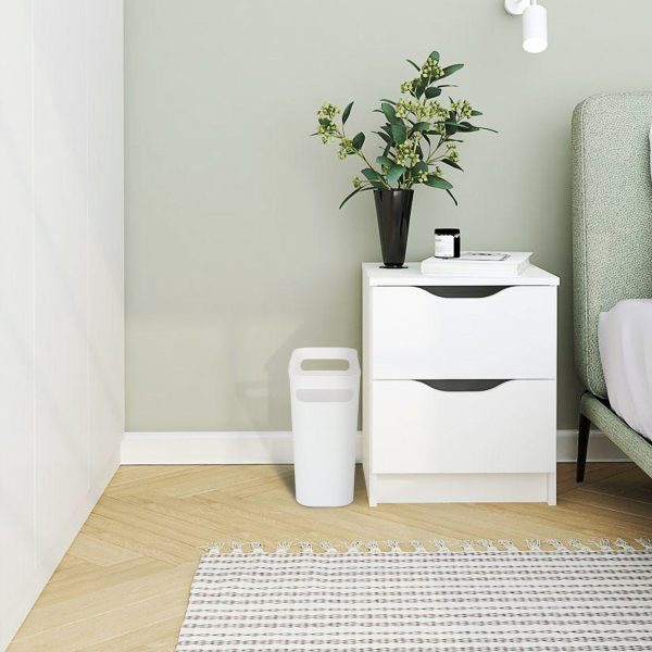 Vtopmart 4 Pack Plastic Small Trash Can, 1.5 Gallon/5.7 L Office Trash Can, White Trash Bin with Built-in Handle, Slim Waste Basket for Bathroom, Bedroom, Home Office, Living Room, Kitchen - Image 3