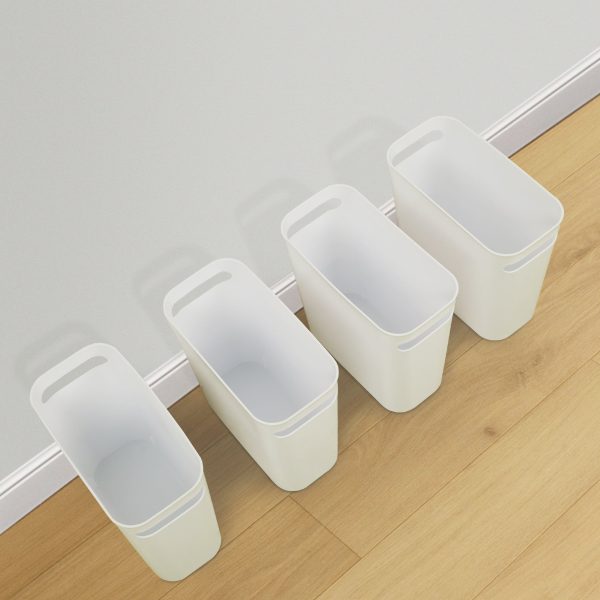 Vtopmart 4 Pack Plastic Small Trash Can, 1.5 Gallon/5.7 L Office Trash Can, White Trash Bin with Built-in Handle, Slim Waste Basket for Bathroom, Bedroom, Home Office, Living Room, Kitchen - Image 6