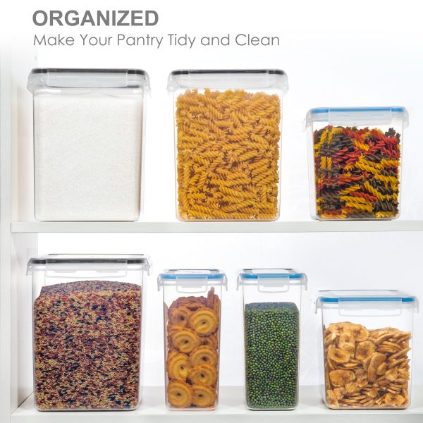 Large Food Storage Containers with Lids Airtight 6.5L / 5.9 quart, for Flour, Sugar, Baking Supply and Dry Food Storage, PANTRYSTAR 2PCS BPA Free Plastic Canisters for Kitchen Pantry Organization - Image 8