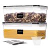 Vtopmart Airtight Food Storage Containers with Lids 2PCS Set 3.2L, Plastic Spaghetti Container for Pasta organizer, BPA Free Air Tight House Kitchen Pantry Organization and Storage