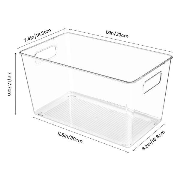 YIHONG Large Pantry Storage Organizer Bins,4 Pack Clear Plastic Storage Bins with Handle for Kitchen,Closet,Cabinet,Bathroom,Under Sink Organization(XL) - Image 2
