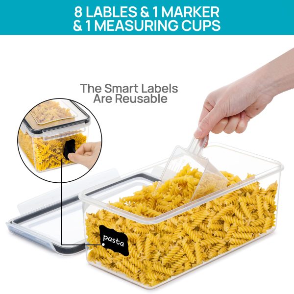 Vtopmart Airtight Food Storage Containers with Lids 2PCS Set 3.2L, Plastic Spaghetti Container for Pasta organizer, BPA Free Air Tight House Kitchen Pantry Organization and Storage - Image 4