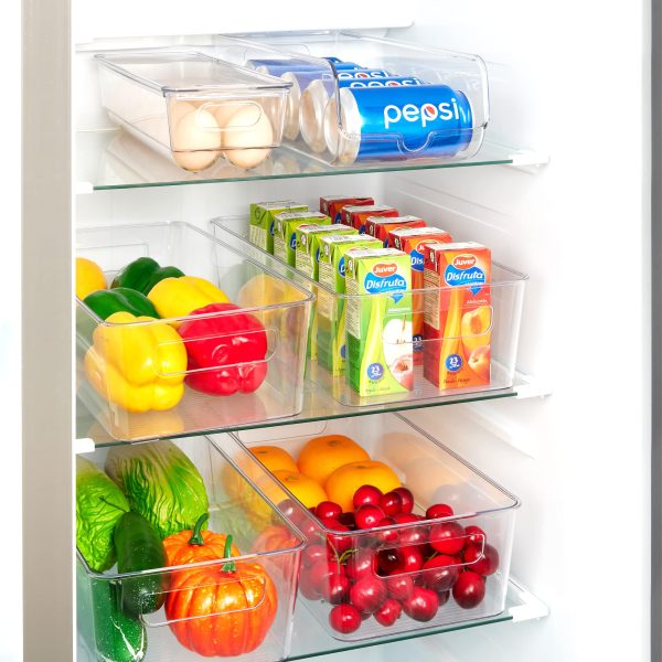 Vtopmart Set of 8 Fridge Organizer, Refrigerator Organizer Bins with Handles, Freezer Organizer Clear Organizing Bins, BPA-Free Fridge Storage Containers for Fridge, Freezer, Cabinet, Kitchen, Pantry - Image 4