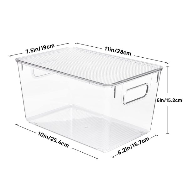 Vtopmart 6 Pack Clear Stackable Storage Bins with Lids, Large Plastic Containers with Handle for Pantry Organization and Storage,Perfect for Kitchen, Fridge, Cabinet, Bathroom Organizer - Image 5