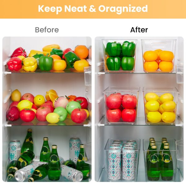 YIHONG Large Pantry Storage Organizer Bins,4 Pack Clear Plastic Storage Bins with Handle for Kitchen,Closet,Cabinet,Bathroom,Under Sink Organization(XL) - Image 6