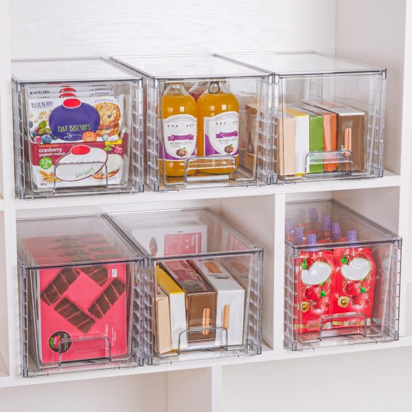 Vtopmart 2 Pack Large Stackable Storage Drawers,Clear Acrylic Drawer Organizers with Handles, Easily Assemble for Bathroom,Kitchen Undersink,Cabinet,Closet,Makeup,Pantry organization and Storage - Image 7