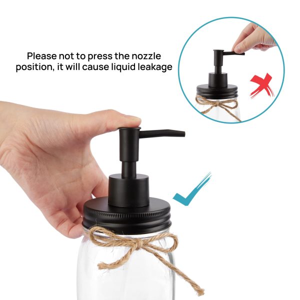 Vtopmart 5 Pcs Mason Jar Bathroom Accessories Set, Lotion Soap Dispenser, Toothbrush Holder, 2 Cotton Swab Holder, Metal Wire Storage Basket, Rustic Farmhouse Decor for Countertop Kitchen, Black - Image 7