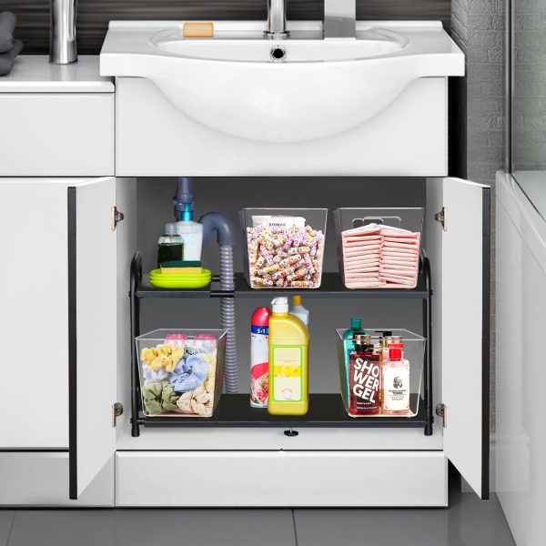 YIHONG Large Pantry Storage Organizer Bins,4 Pack Clear Plastic Storage Bins with Handle for Kitchen,Closet,Cabinet,Bathroom,Under Sink Organization(XL) - Image 7