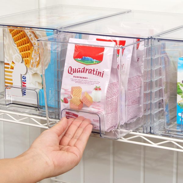Vtopmart 4Pack Large Stackable Kitchen Pantry Storage Drawers, Clear Organizer Bins with Handles, Acrylic Drawer Organizers for Kitchen Pantry, Bathroom Undersink, Cabinet Organization and Storage - Image 7